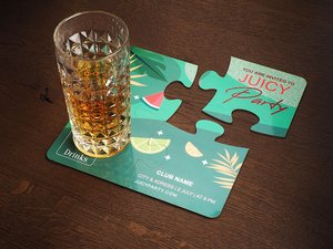 Комплект от 4 подложки за стъкло PUZZLE 1835117